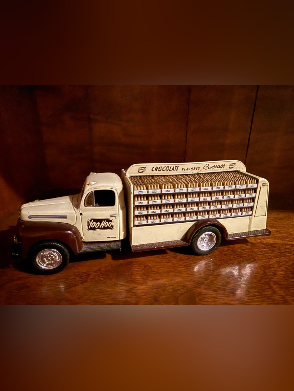 Vintage Ford Yoo-Hoo Chocolate Milk Vintage Cream and Brown Delivery Truck Toy